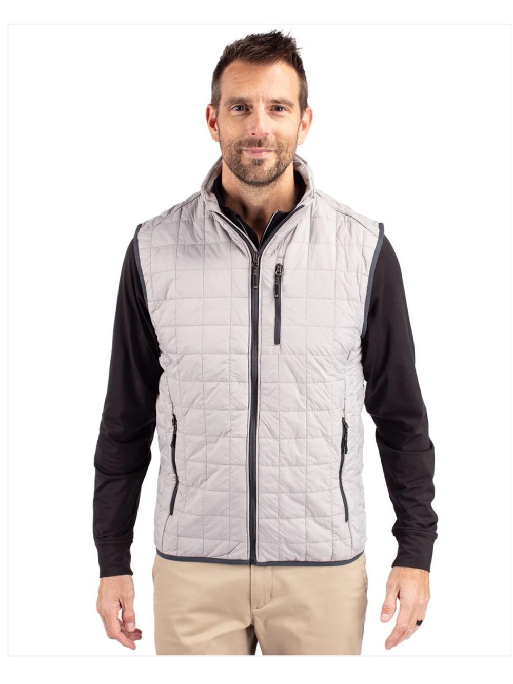 Cutter & Buck Rainier PrimaLoft Eco Insulated Full Zip Puffer Vest Polished